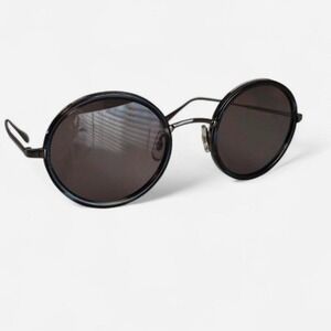 Garrett Leight California Playa Sunglasses Round Tortoise Gunmetal 48-24